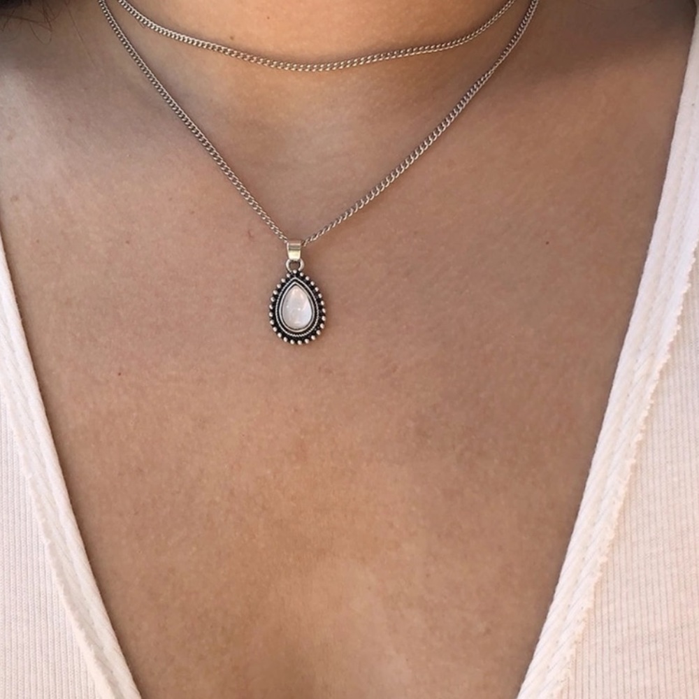 🏆🎁Boho Crescent Water Drop Necklace